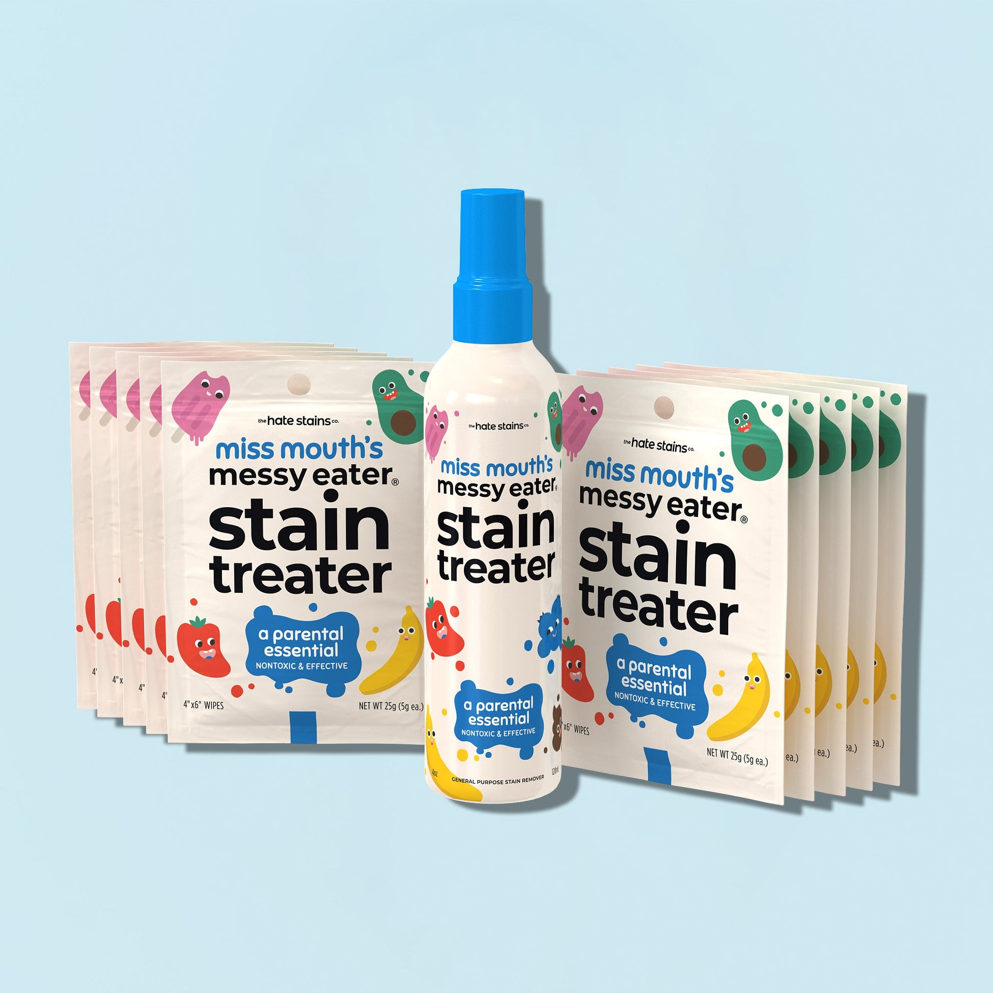 Miss Mouth's Messy Eater Stain Treater Kit (1 Bottle + 10 Wipes)